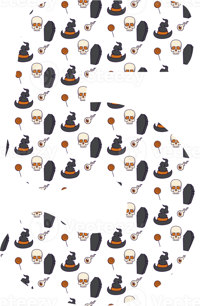 Number 5 halloween for decoration and design. png