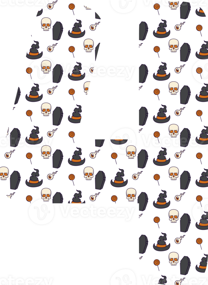 Number 4 halloween for decoration and design. png