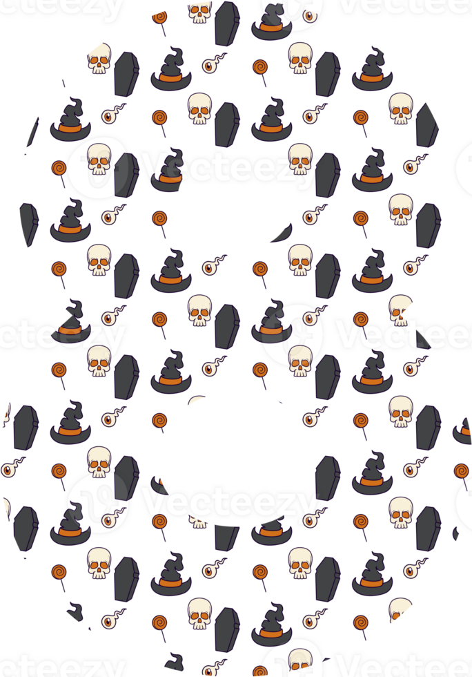 Number 8 halloween for decoration and design. png