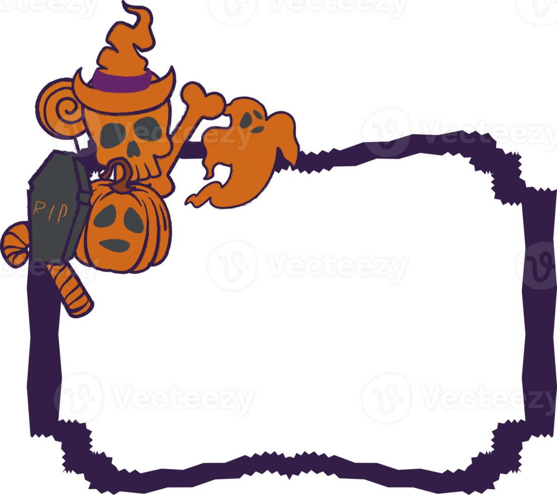 Halloween abstract frame for tee design decoration. png