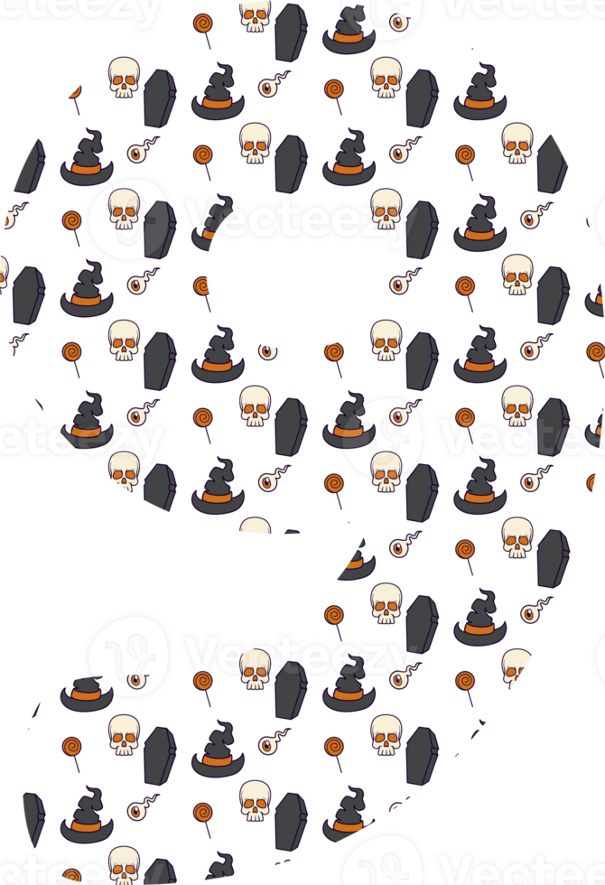 Number 9 halloween for decoration and design. png