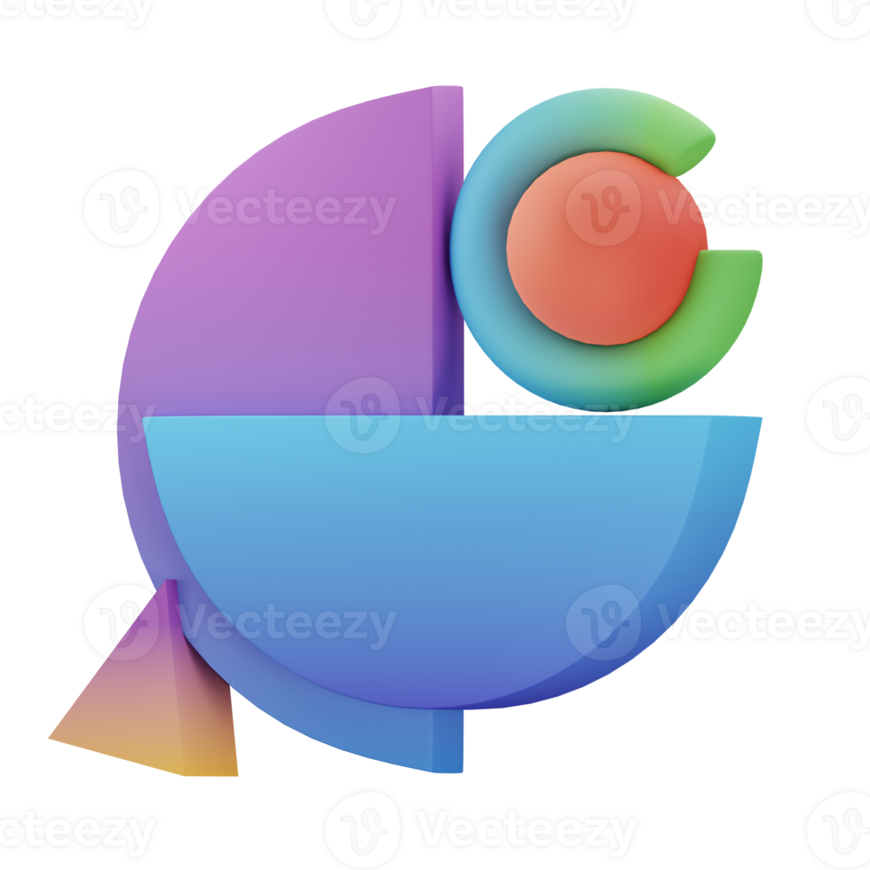 Abstract Shape Gradient 5 3D Illustration png