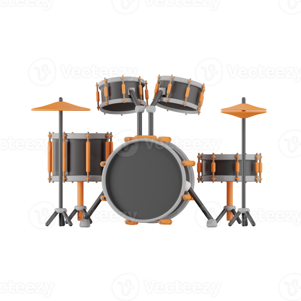 Drum Set Music Studio 3D Illustrations png