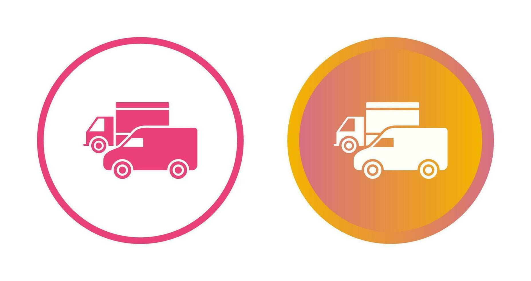 Parked Trucks Vector Icon