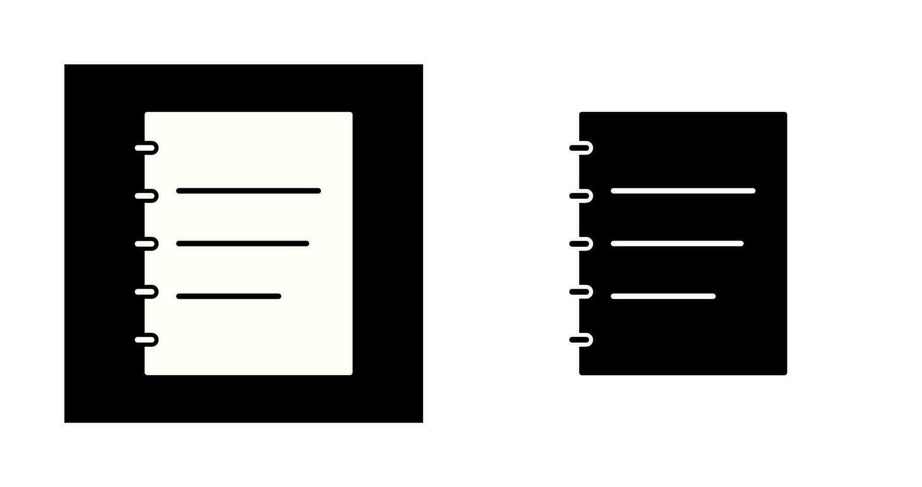 icono de vector de bloc de notas