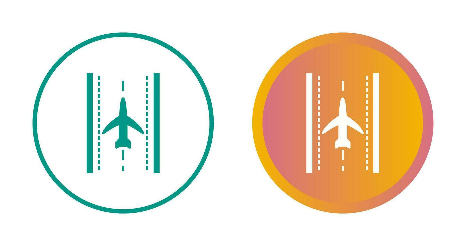 Plane on Runway Vector Icon
