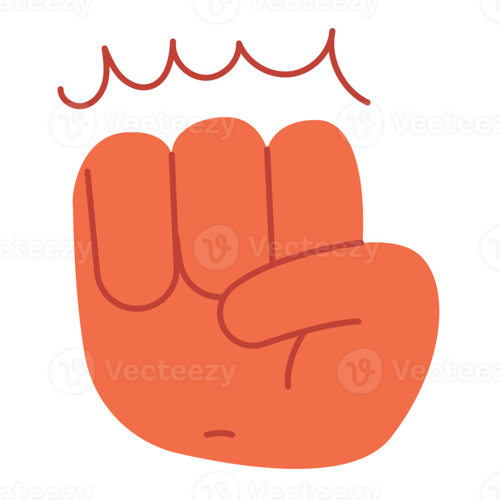 Rise Up Hand Gesture Color 2D Illustrations png
