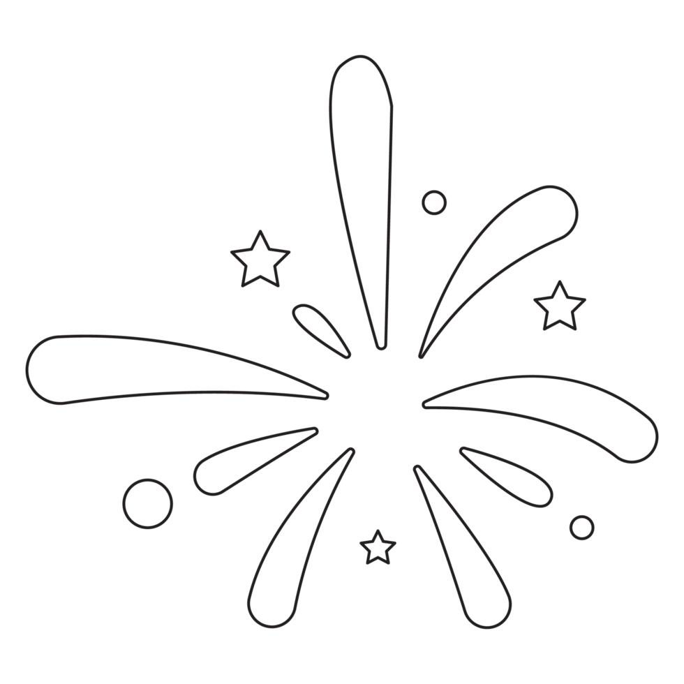 White Firework Memorial Day Outline 2D Illustrations png