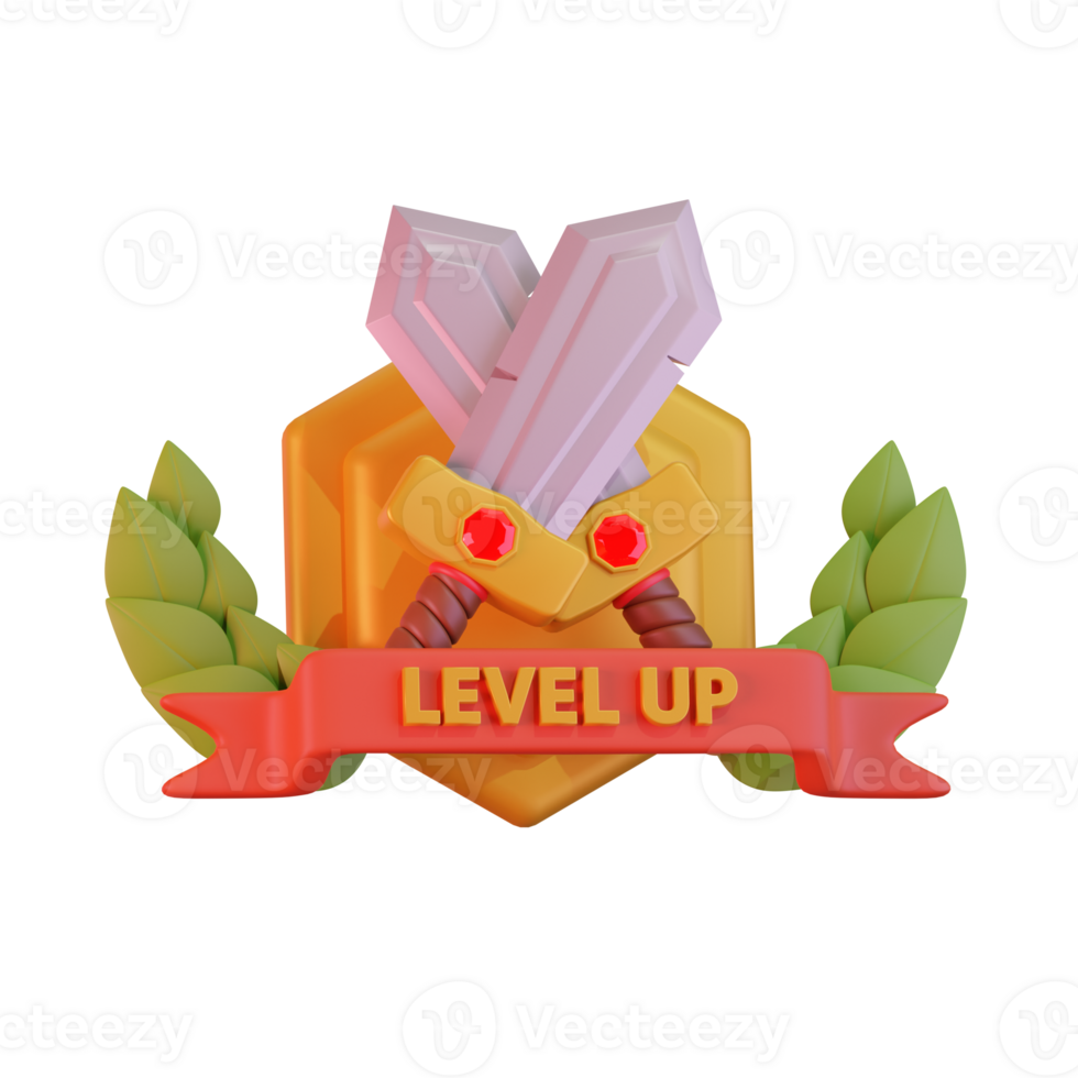 Level Up Game Assets 3D Illustrations png