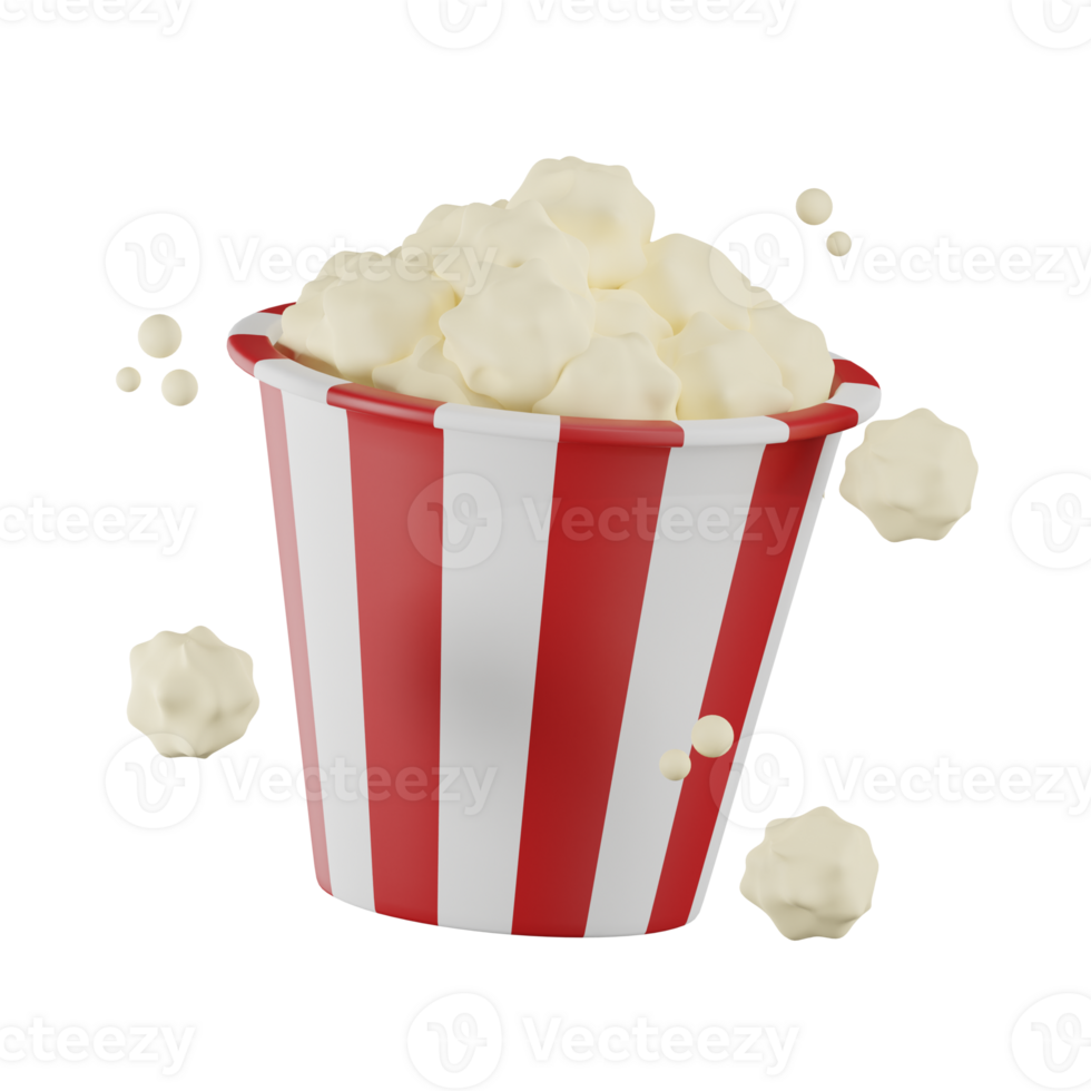 Pop Corn Fast Food 3D Illustrations png