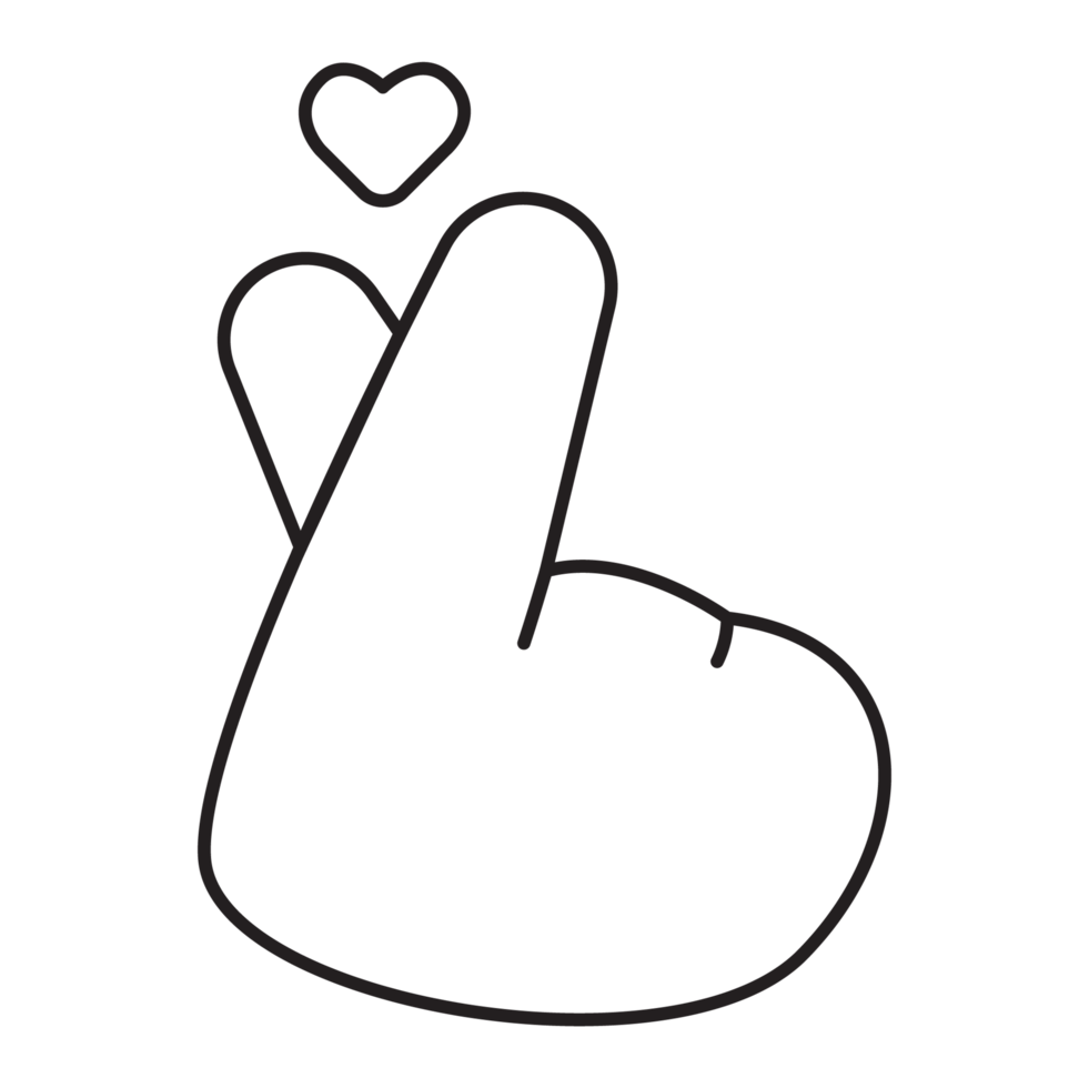 Love Gesture Hand Gesture Outline 2D Illustrations png