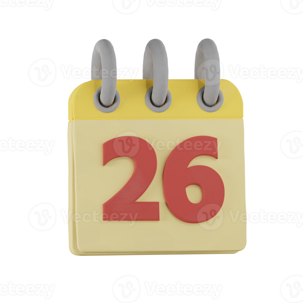 Date Clay Essential Object 3D Illustrations png