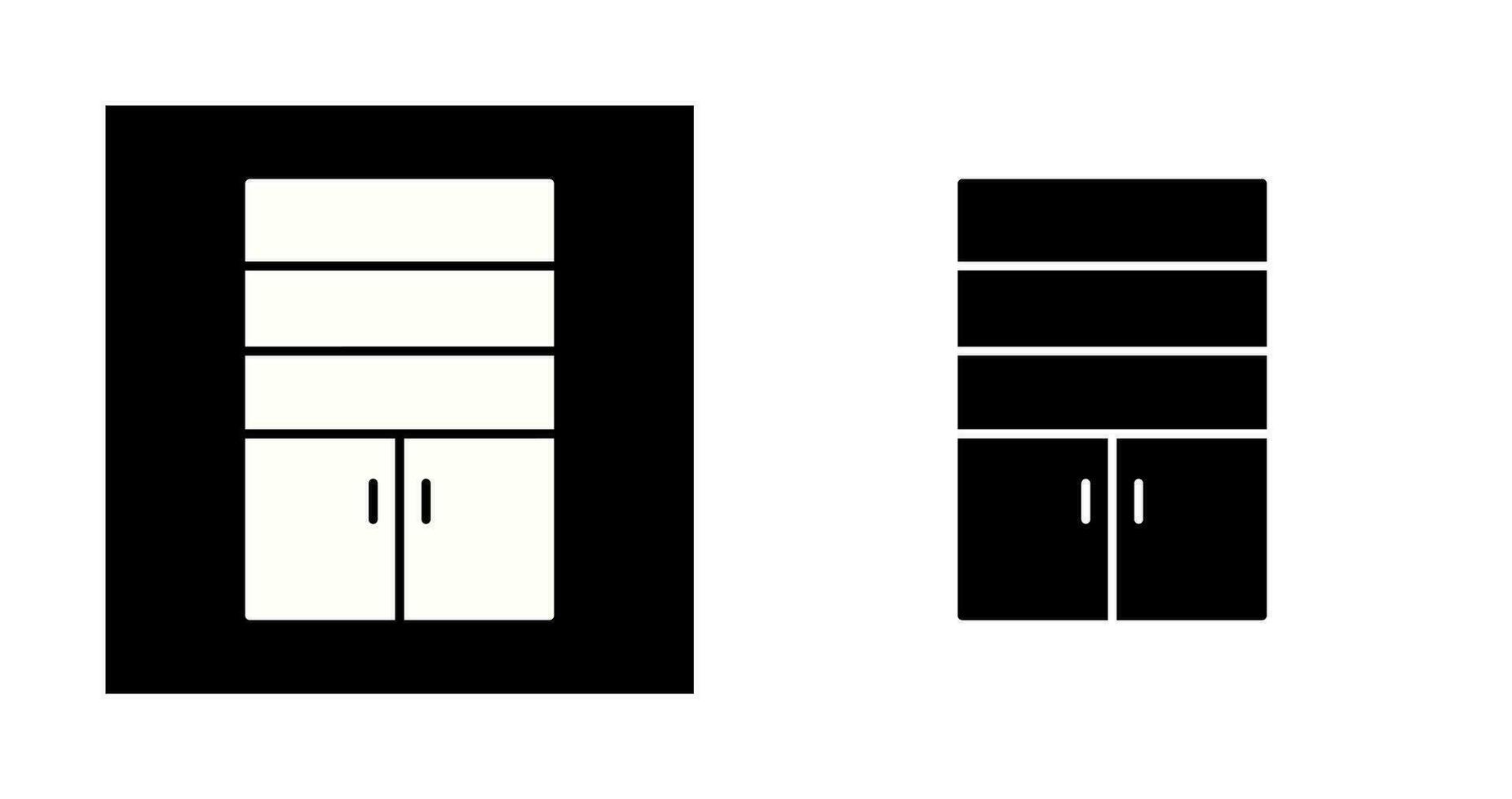 Cupboard with Shelves Vector Icon