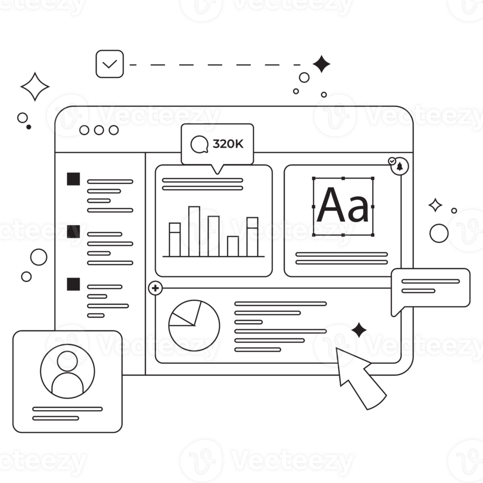 User Interface Digital Tool Box Outline 2D Illustration png