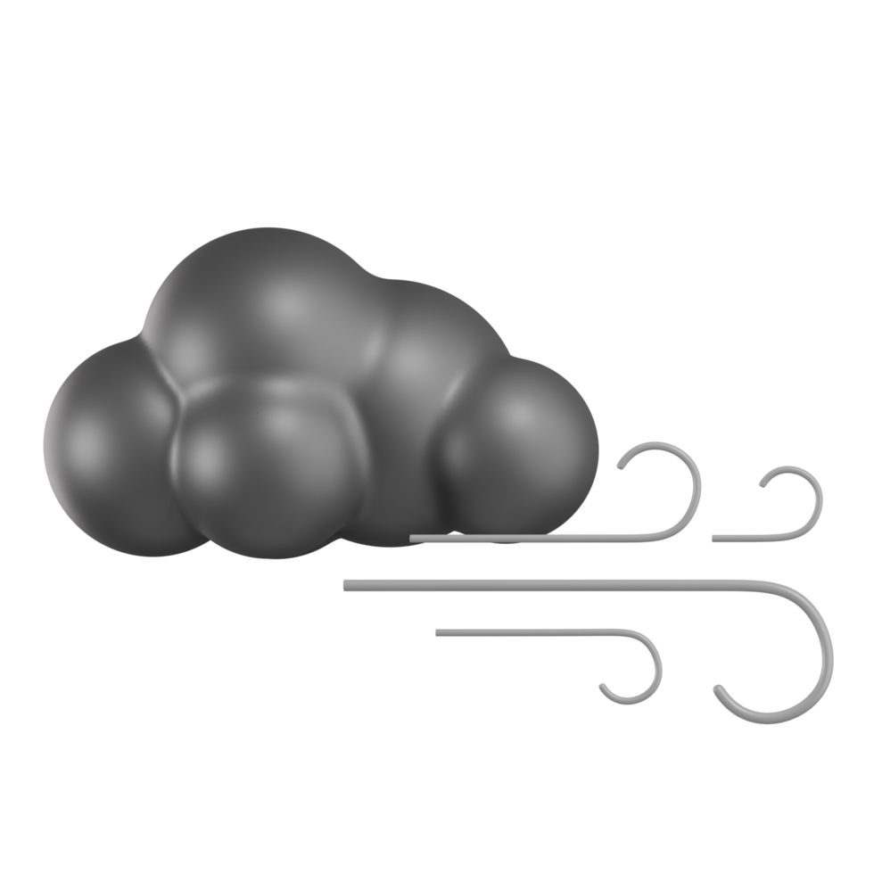 Cloudy With Wind Weather 3D Illustration png