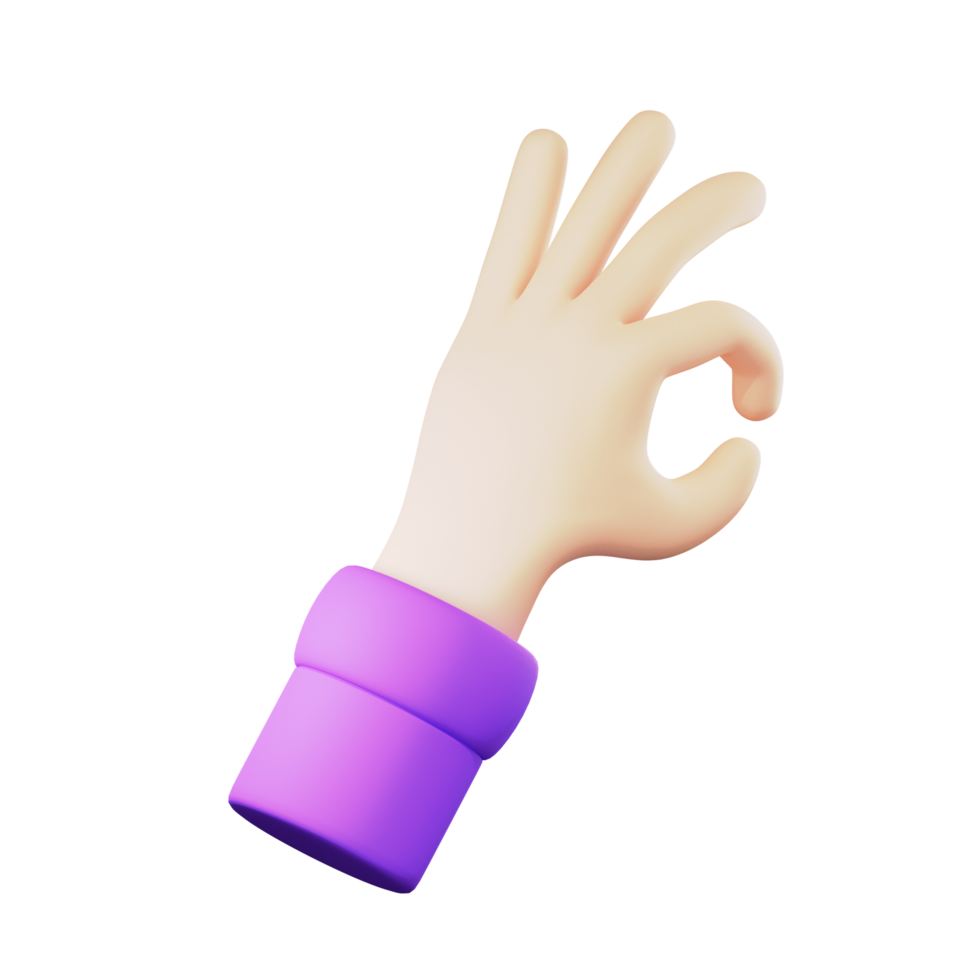 wählen Hand Gesten 3d Abbildungen png