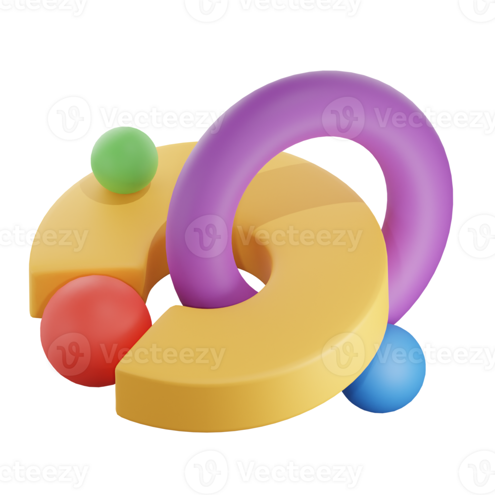 Abstract Shape Colorfull 5 3D Illustration png
