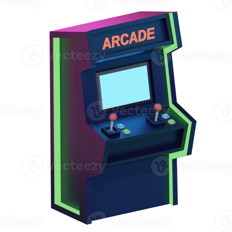 Arcade Machine Gaming 3D Illustration png