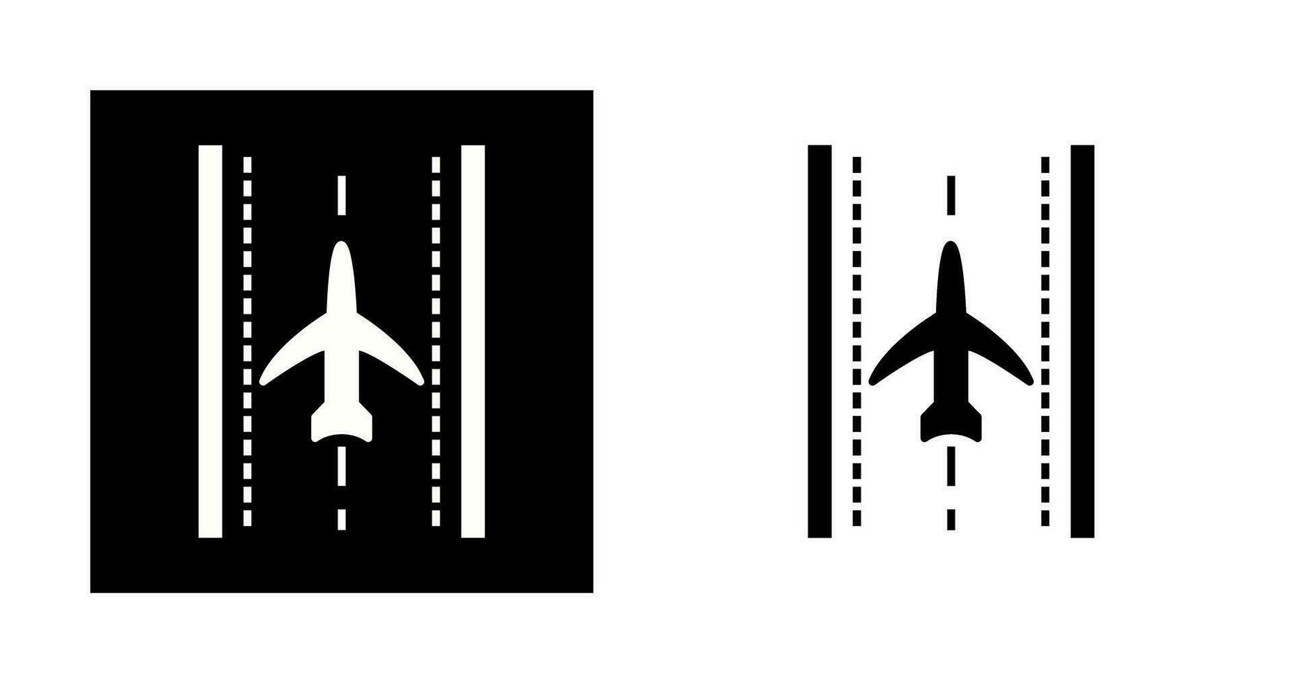 Plane on Runway Vector Icon