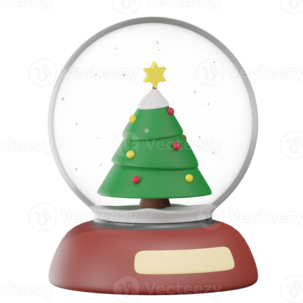 Snow Globe Christmas 3D Illustration png