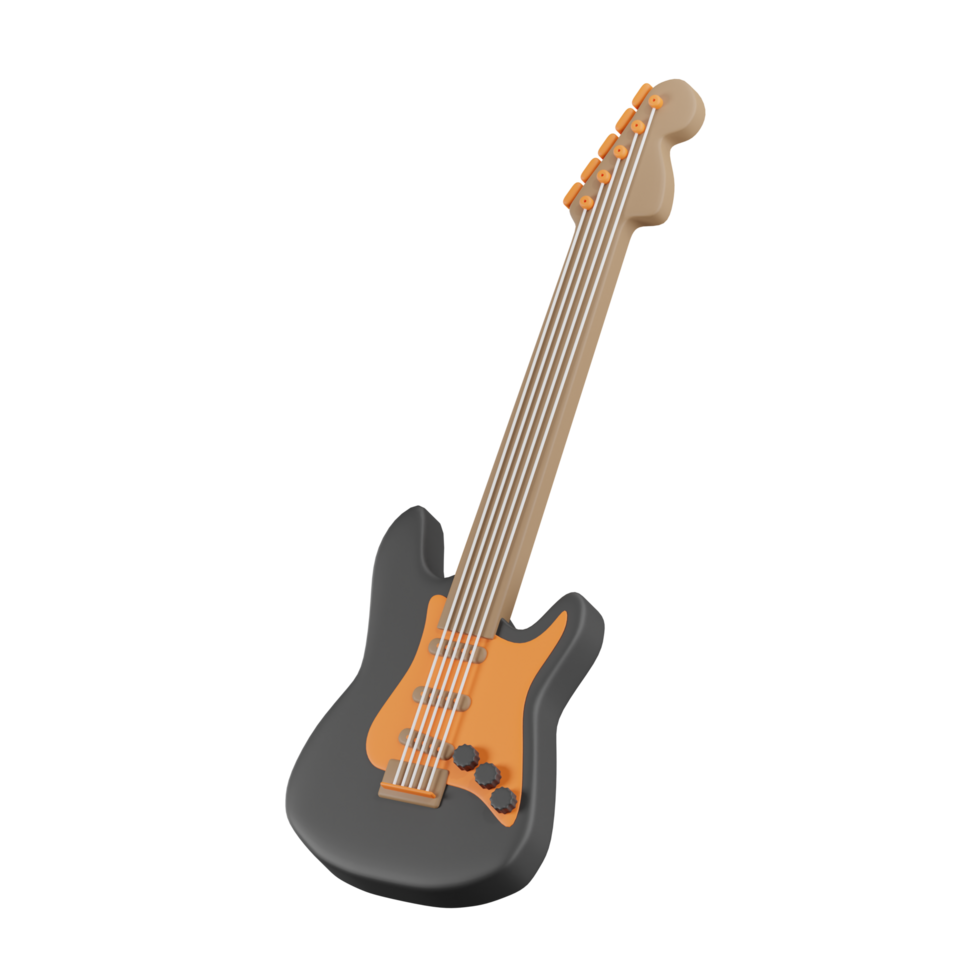 guitarra música estudio 3d ilustraciones png