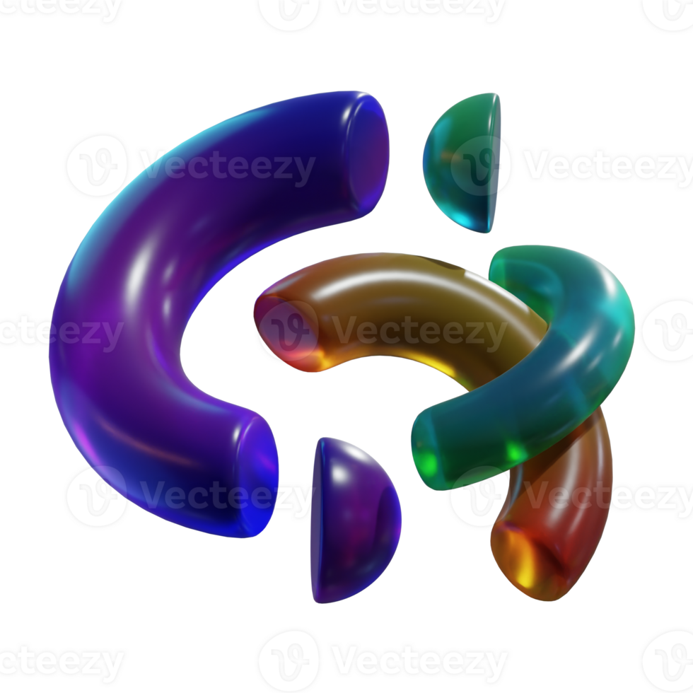 Abstract Shape Glass 6 3D Illustration png