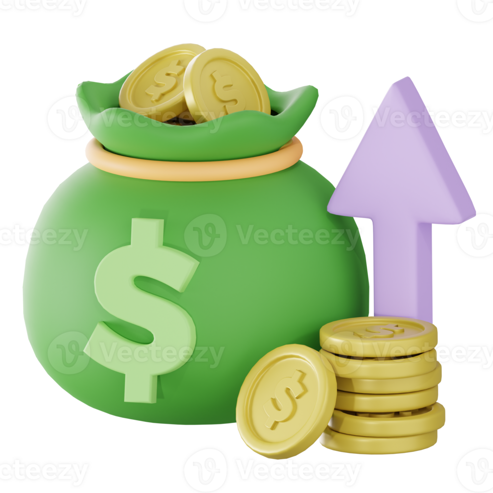 i soldi investimento contabilità finanza 3d illustrazione png