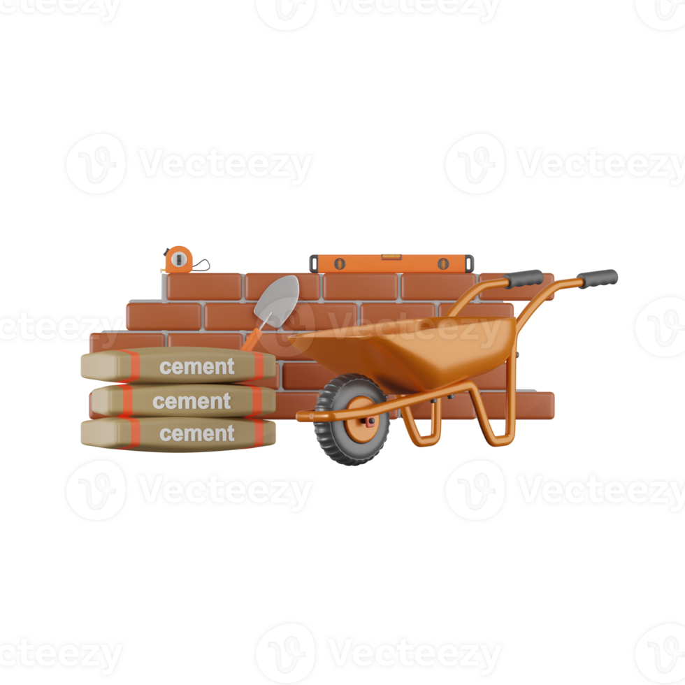 Construction Built Wall  3D Illustrations png