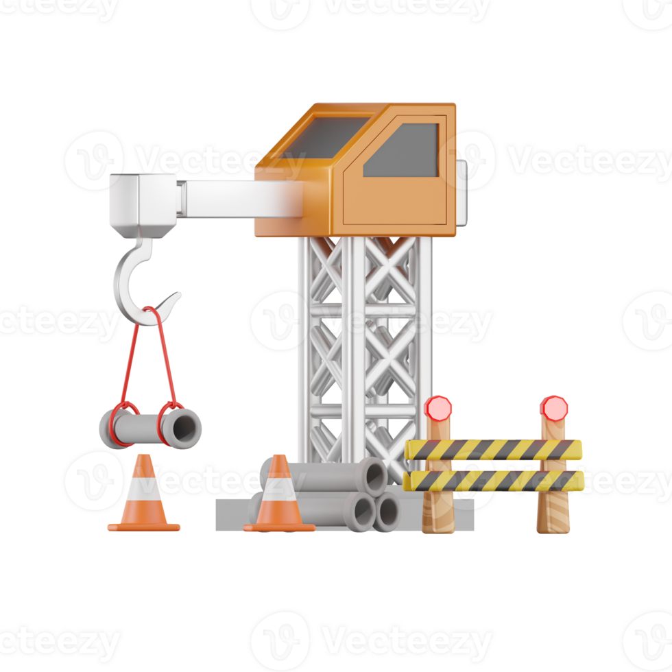 Crane Construction  3D Illustrations png