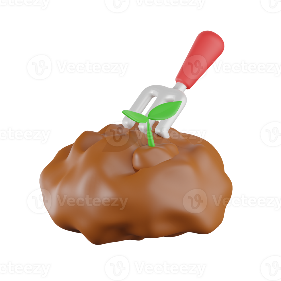 giardino forchetta agricoltura e agricoltura 3d illustrazioni png