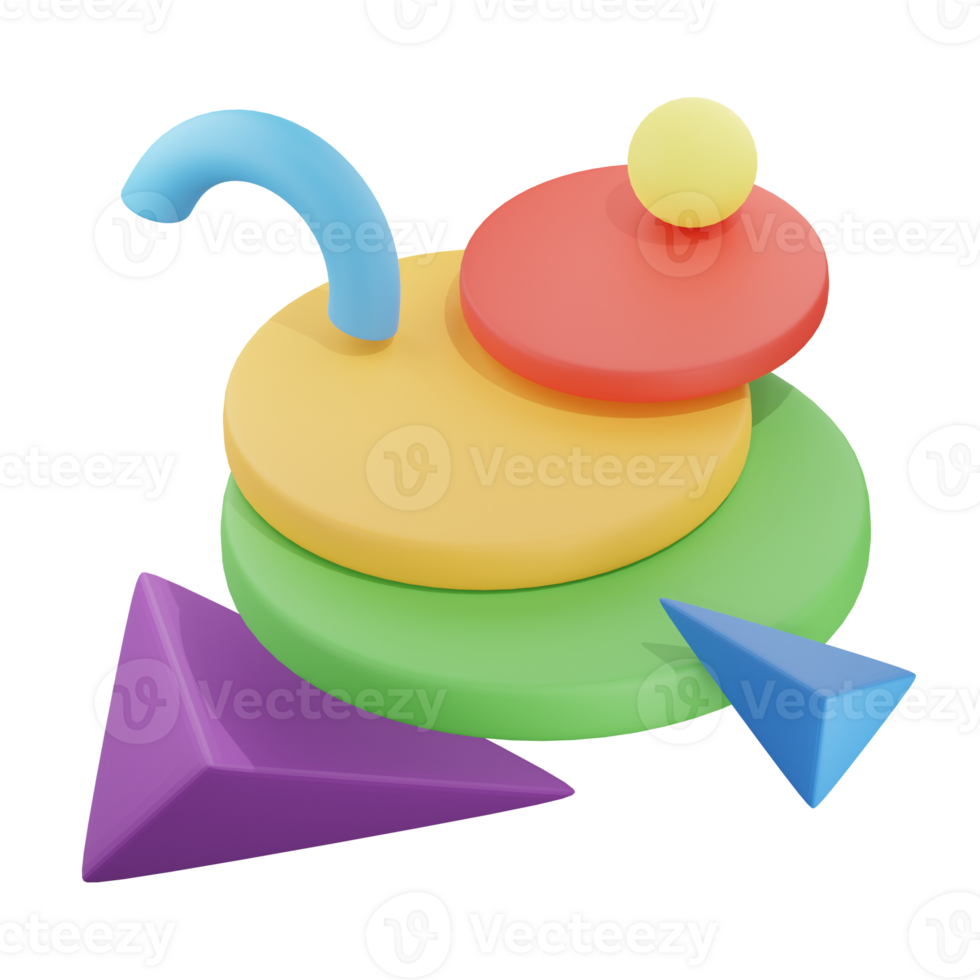 abstrato forma colorido 6 3d ilustração png