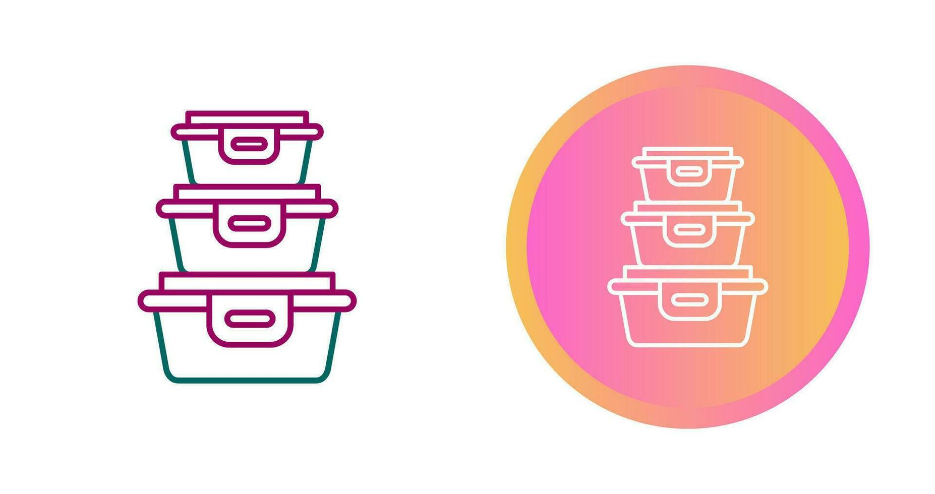 Plastic Food Container Vector Icon