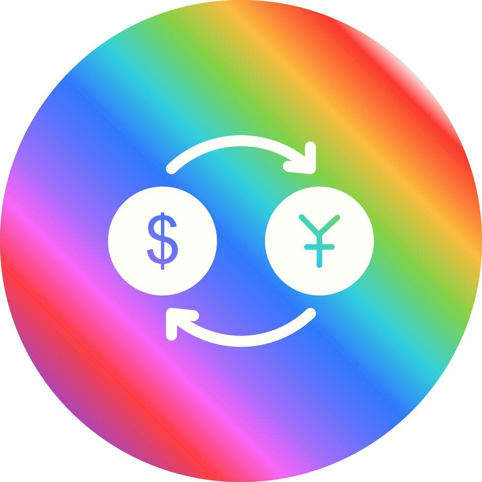 icono de vector de dólar a yen