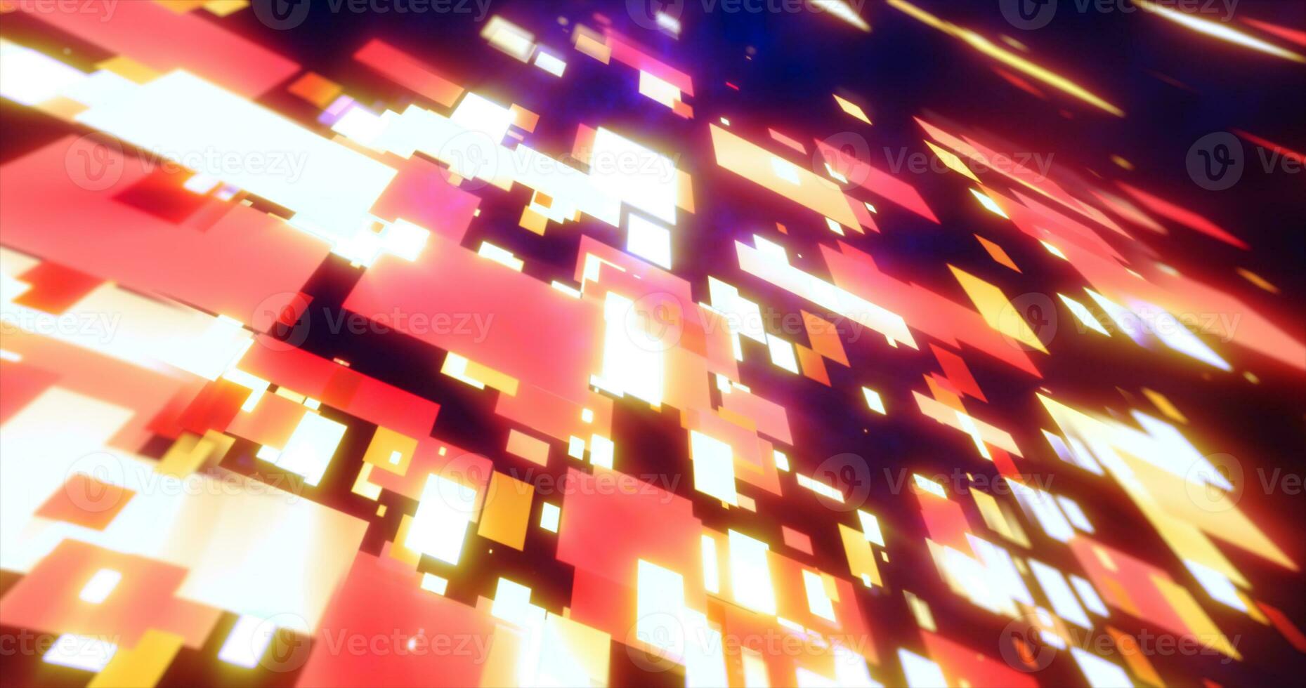 Orange energy squares and rectangles particles magic glowing hi-tech futuristic abstract background photo