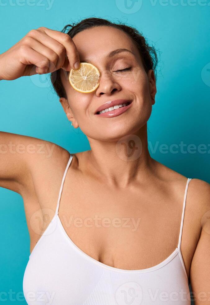 Attractive smiling natural beauty woman with clean healthy glowing skin ... Attractive smiling natural beauty woman with clean healthy glowing skin ...