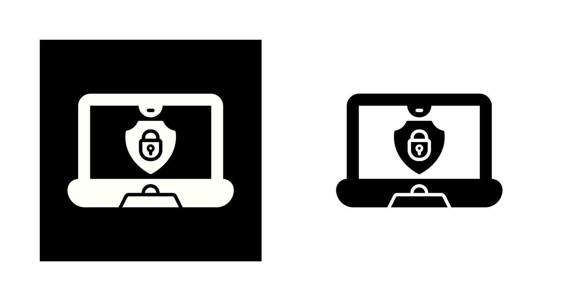 Laptop Security Vector Icon