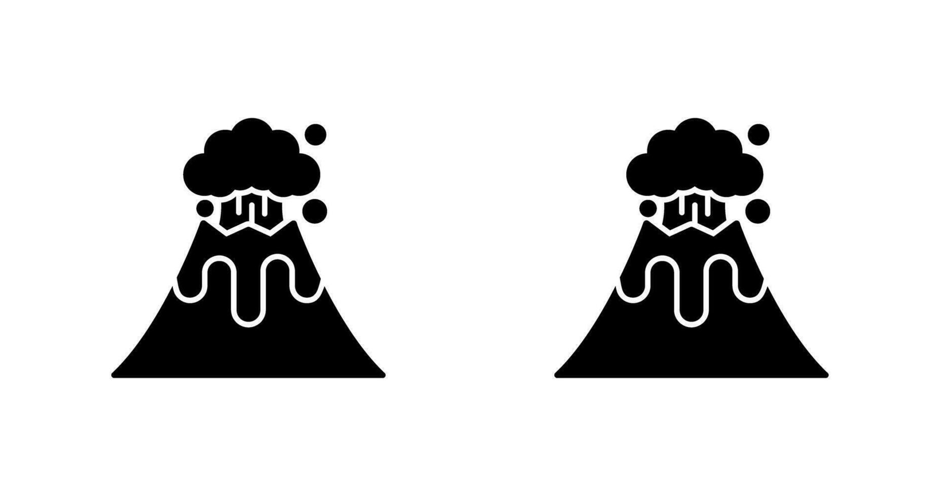 icono de vector de volcán