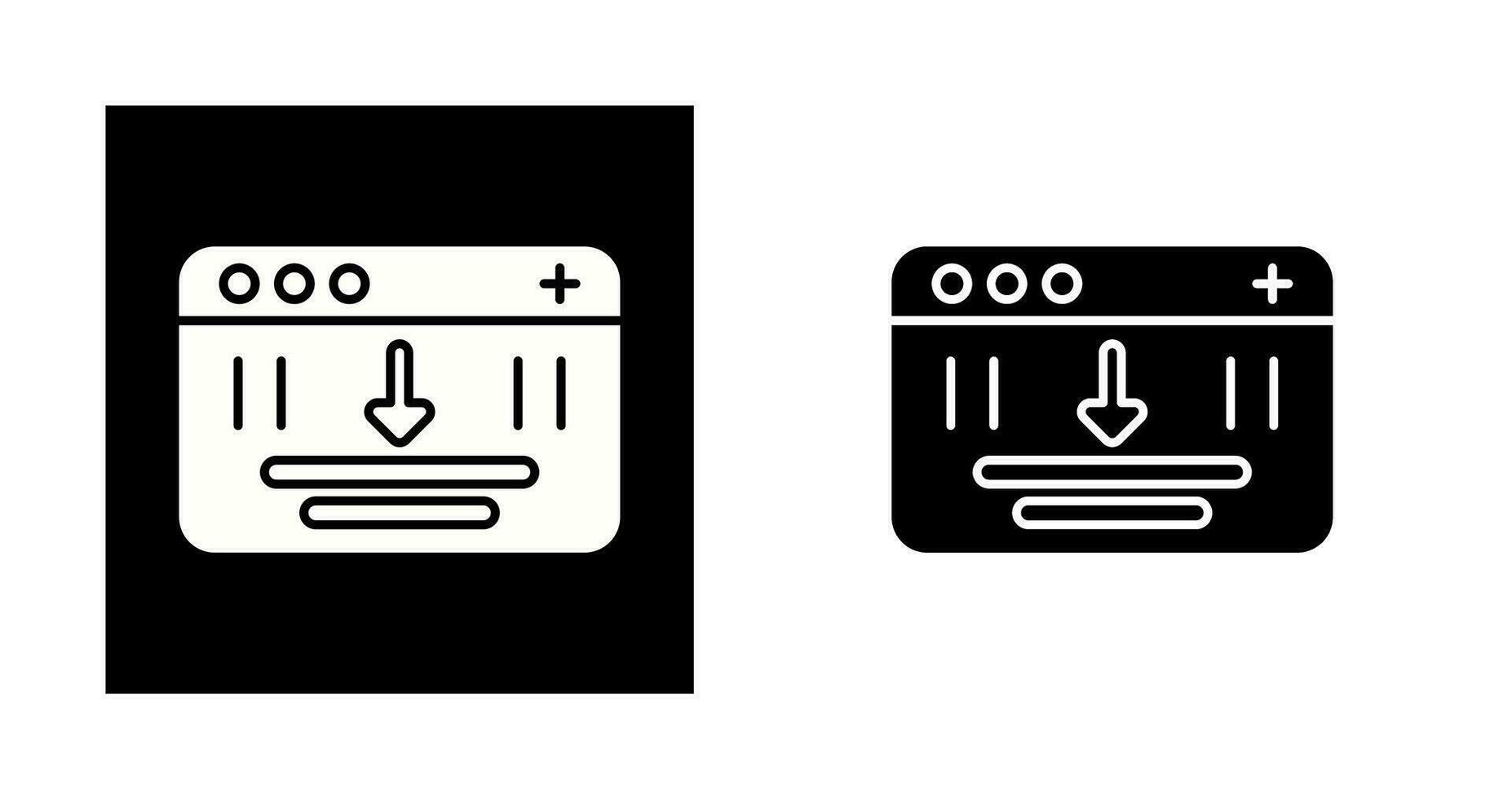 Browser Downloading Vector Icon