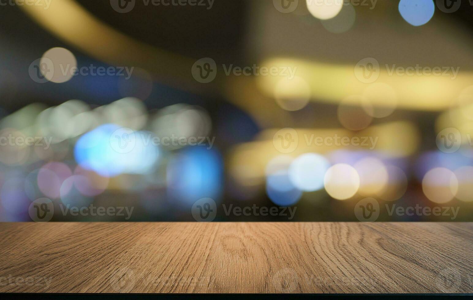 Empty wood table top and blur of out door garden background Empty wooden table space for text marketing promotion. blank wood table copy space for background photo