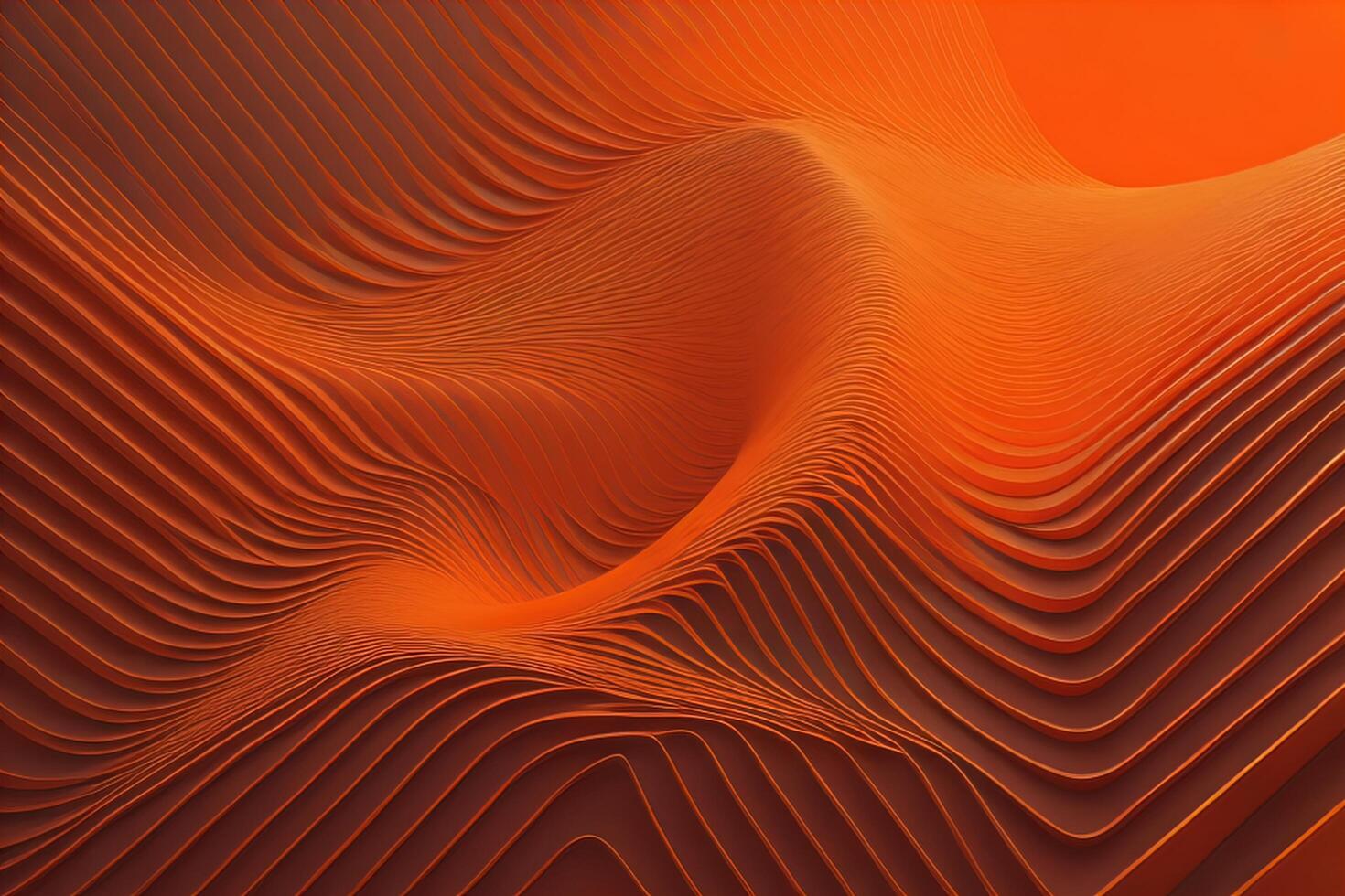 Abstract orange background with wavy lines. photo