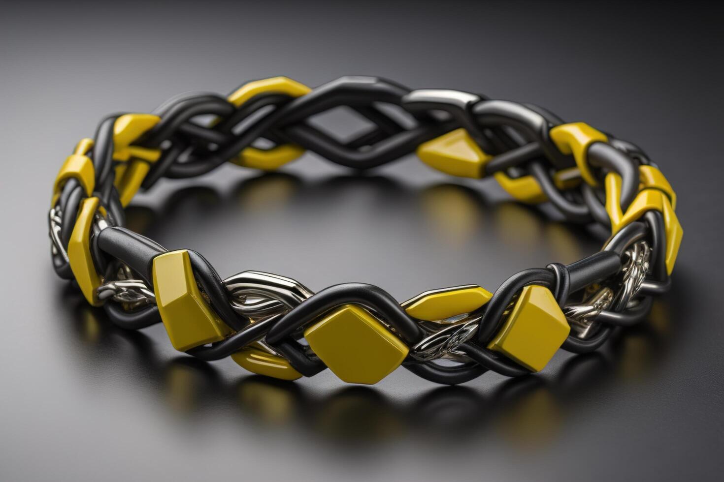 Bracelet for men on a black background, close-up. photo