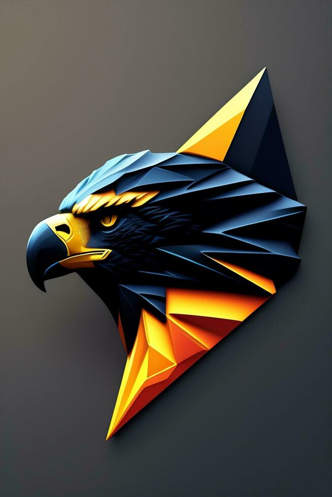 Eagle head low poly style. 3d illustration. Polygonal style. photo