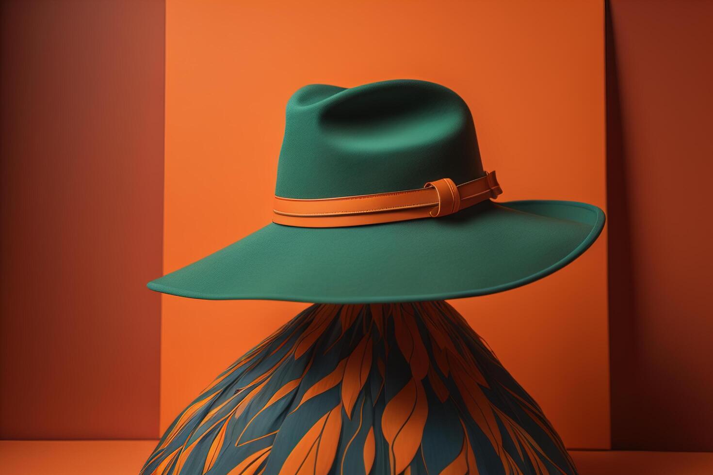 Mardi Gras hat on orange background, photo