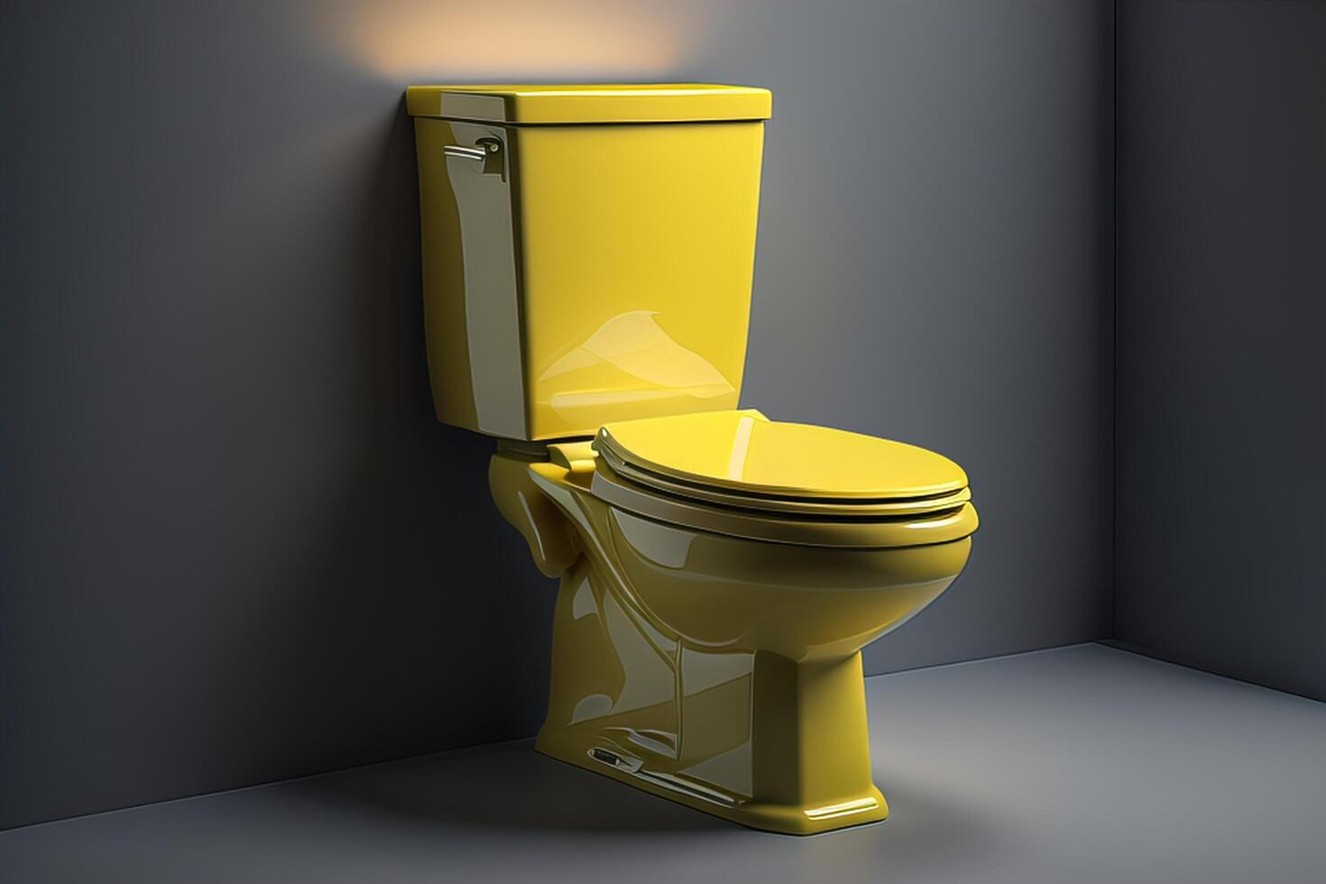 Yellow toilet in the dark room. generative ai 27057328 Stock Photo at ...