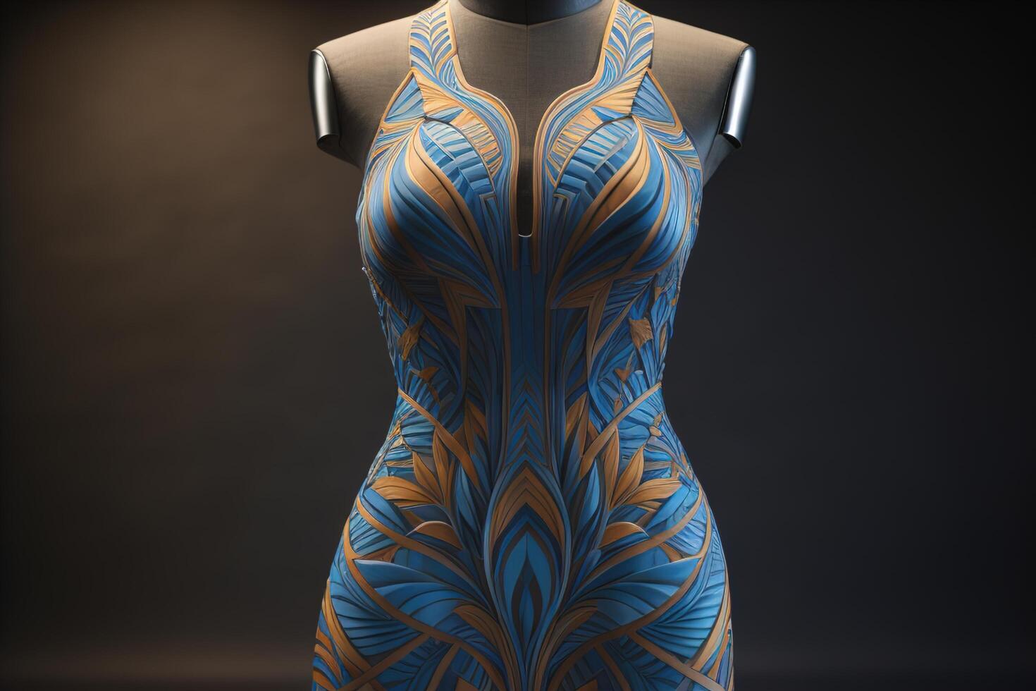 a female mannequin with a pattern on the body. photo