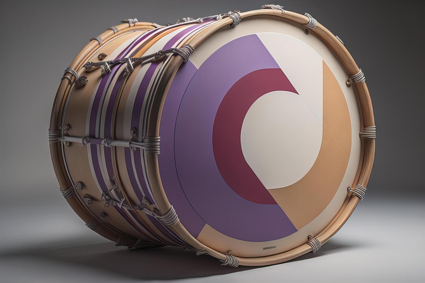 a drum set with a circle in the middle. generative ai photo