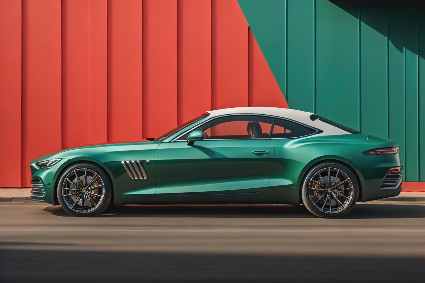 A brand-less generic concept car in a studio environment. photo
