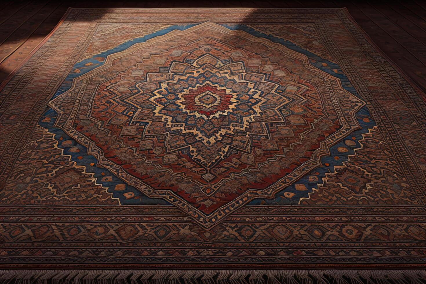 Carpet in the interior of the mosque, oriental style. photo