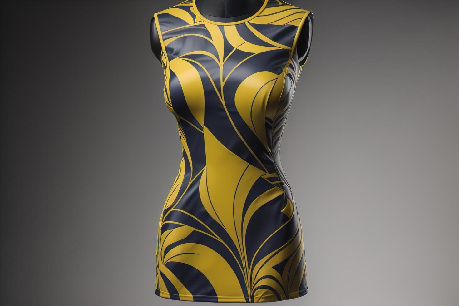 Fashionable women's dress on a mannequin. Studio shot. photo