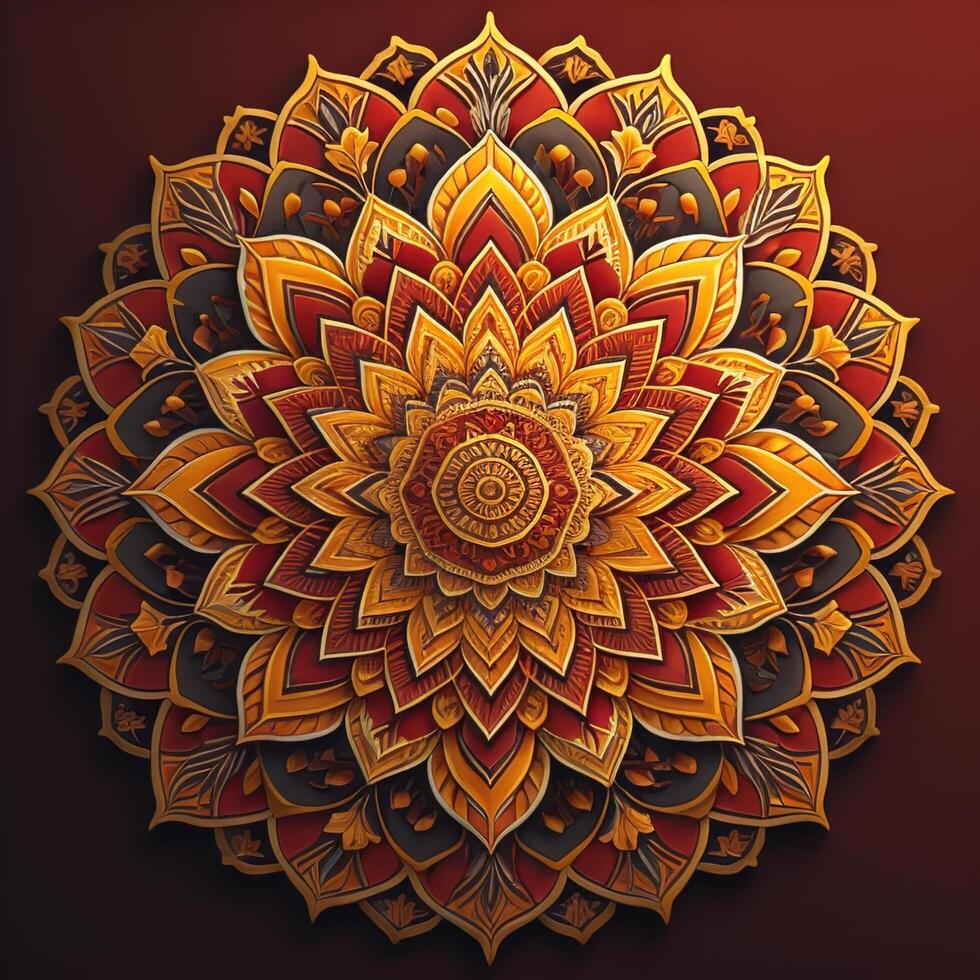 Mandala. Ethnic decorative element. Hand drawn backdrop. Islam, Arabic, Indian, ottoman motifs. photo